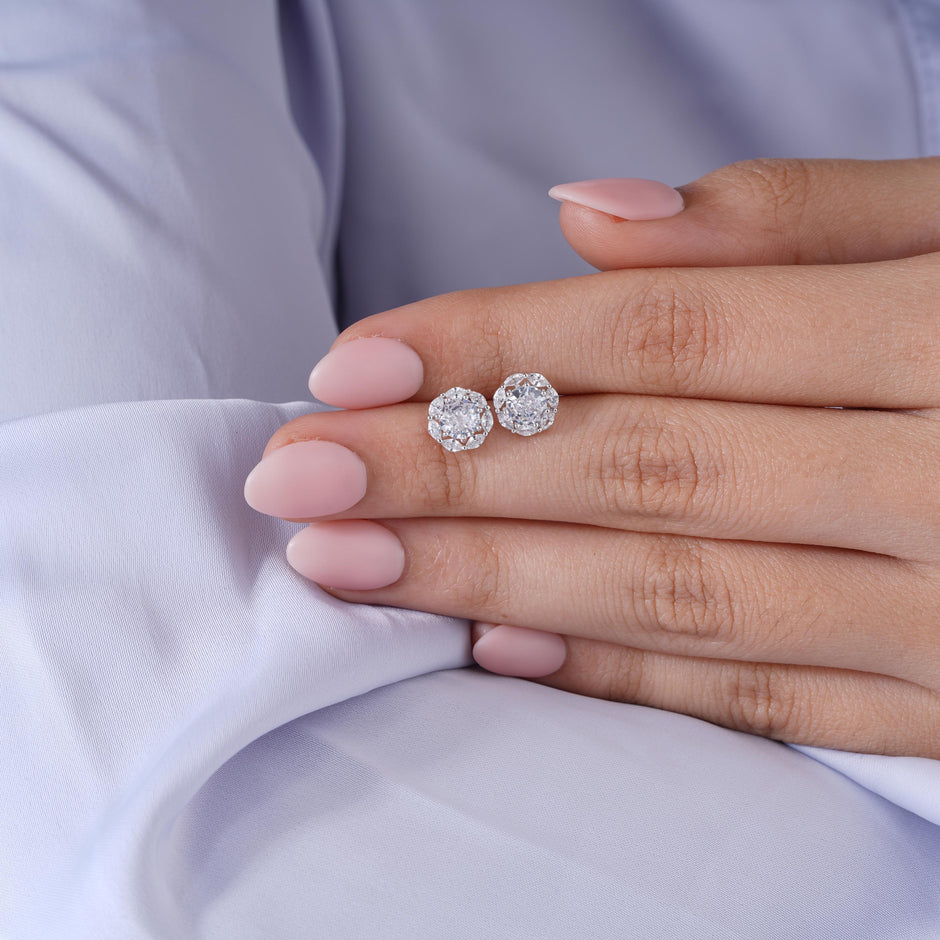 Round Cluster Design Earrings