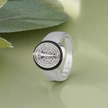 Round Micro Pavé Gada CZ 925 Sterling Silver Ring for Men