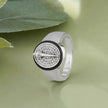 Round Micro Pavé Gada CZ 925 Sterling Silver Ring for Men