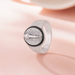 Round Micro Pavé Gada CZ 925 Sterling Silver Ring for Men