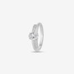 Silver Round Diamond Ring on Hand