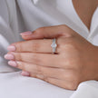 Silver Round Diamond Ring on Hand