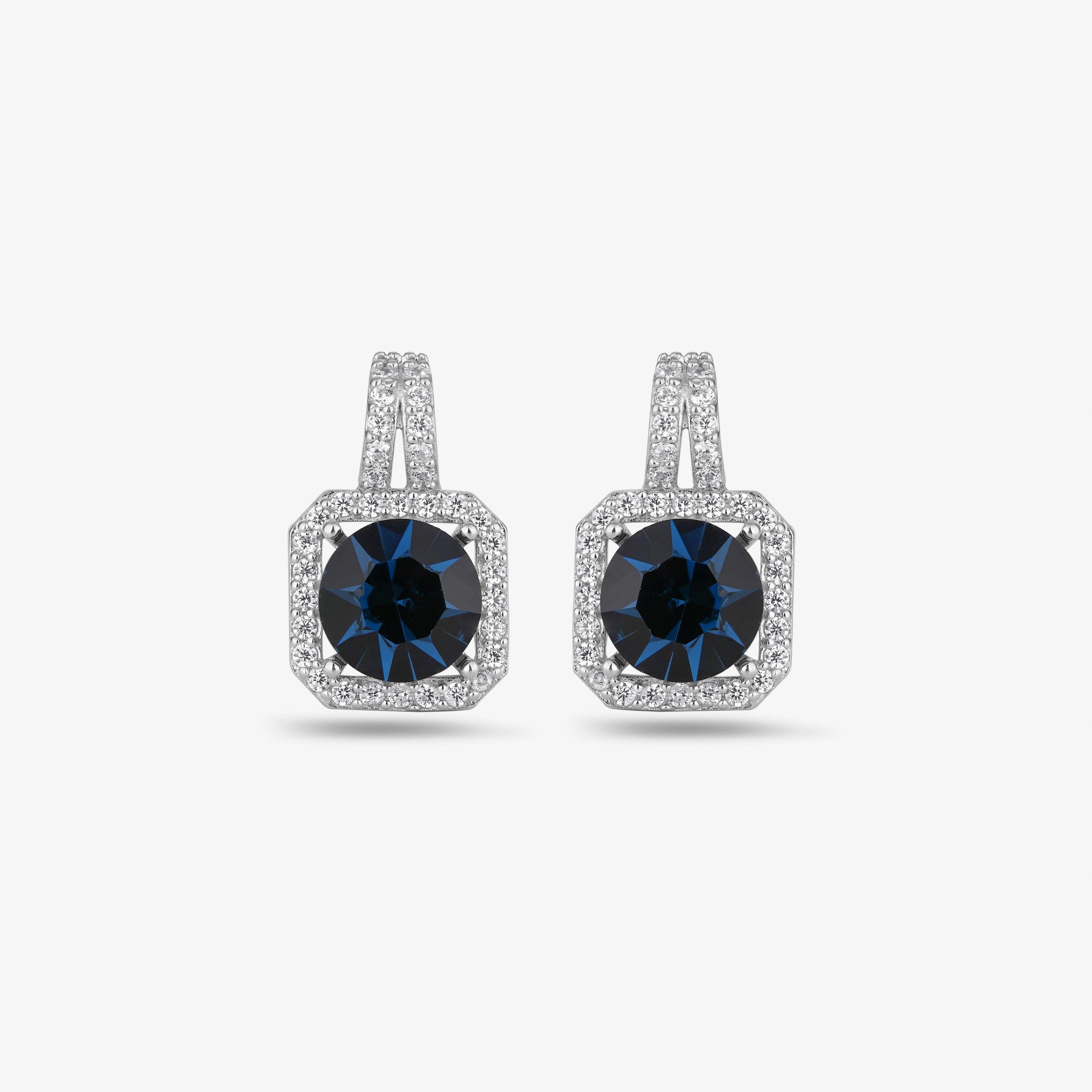 Blue stone 925 silver stud earrings