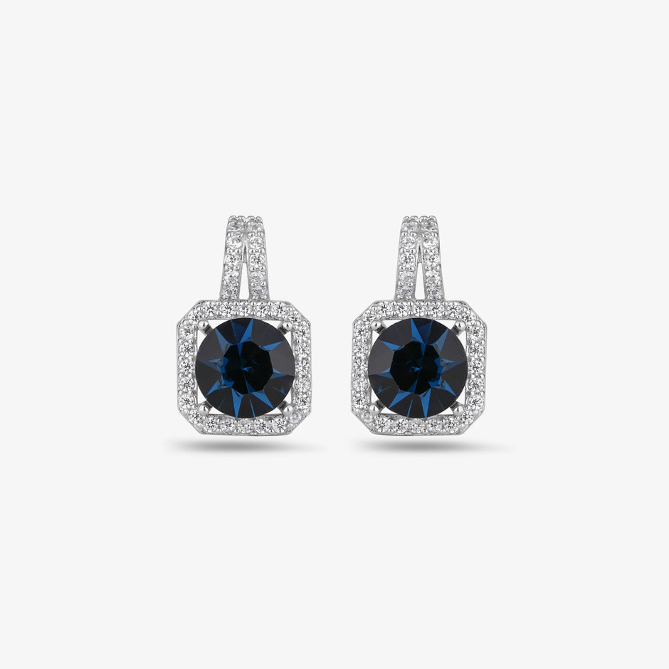 Blue stone 925 silver stud earrings