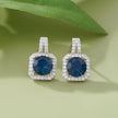 Blue stone 925 silver stud earrings