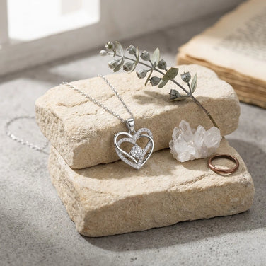 Royal Heart Diamond 925 Sterling Silver Pendant Chain for Women