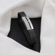 Brown Braided Leather Silver CZ 925 Sterling Silver Bracelet for Men
