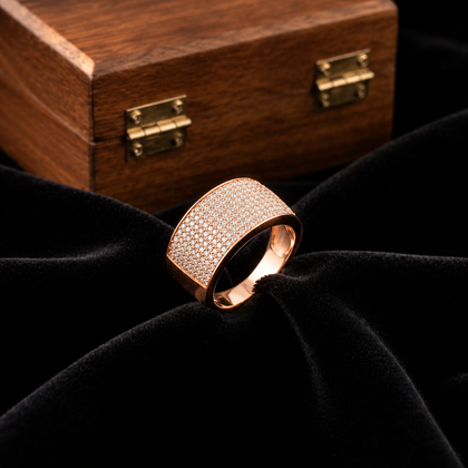 Royal Square Pave Diamond-Look Men's Ring