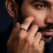 Royal Square Pave Diamond-Look Men's Ring