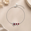 Ruby Blossom Charm 925 Sterling Silver Bracelet for Women