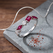 Ruby Multi-Stone 925 Sterling Silver Ring for Women