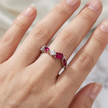 Ruby Multi-Stone 925 Sterling Silver Ring for Women