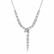 Silver Baguette Sparkle Y Necklace