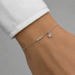 Silver 925 sterling silver bar star charm bracelet for women