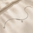 Silver 925 sterling silver bar star charm bracelet for women