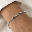 Silver 925 sterling silver bracelet with blue stones for women