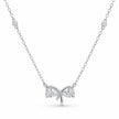 Silver Bow CZ 925 Sterling Silver Pendant Chain for Women