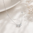 Silver Bow CZ 925 Sterling Silver Pendant Chain for Women