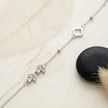 Silver 925 sterling silver bow charm bracelet for women