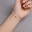 Silver 925 sterling silver bow charm bracelet for women