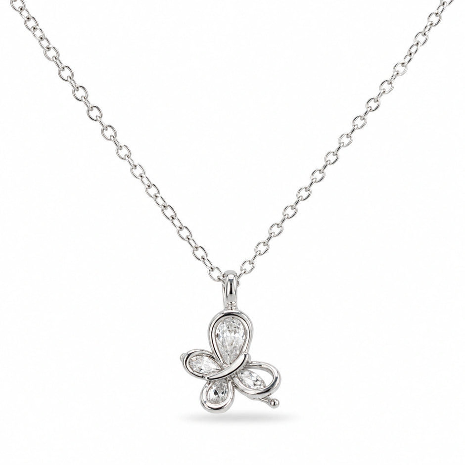Silver Butterfly 925 Sterling Silver Pendant Chain for Women