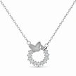 Silver Butterfly Round CZ 925 Sterling Silver Pendant Chain for Women
