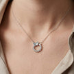 Silver Butterfly Round CZ 925 Sterling Silver Pendant Chain for Women