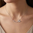 Silver Butterfly Sparkle 925 Sterling Silver Pendant Chain for Women