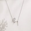 Silver Butterfly & Baguette Pendant 925 Sterling Silver Chain for Women