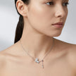 Silver Butterfly & Baguette Pendant 925 Sterling Silver Chain for Women