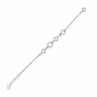 Silver 925 sterling silver circle square charm bracelet for women