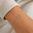 Silver 925 sterling silver circle square charm bracelet for women