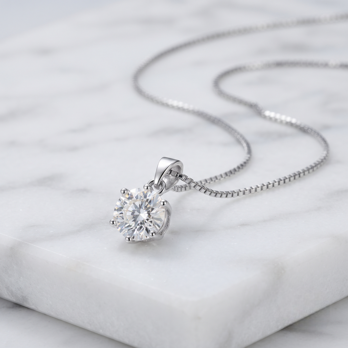 Silver Classic Solitaire Pendant