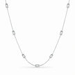 Silver Clear Rectangle Charm 925 Sterling Silver Chain for Women