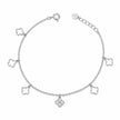 Silver 925 sterling silver clover charm bracelet for women