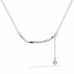 Silver Curved Bar 925 Sterling Silver Pendant Chain for Women