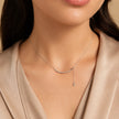 Silver Curved Bar 925 Sterling Silver Pendant Chain for Women