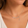 Silver Curved Bar 925 Sterling Silver Pendant Chain for Women