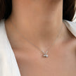 Silver Double Charm 925 Sterling Silver Pendant Chain for Women