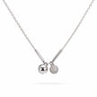 Silver Double Charm 925 Sterling Silver Pendant Chain for Women