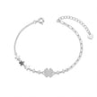 Silver 925 sterling silver floral star bracelet for women