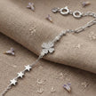 Silver 925 sterling silver floral star bracelet for women