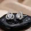 Silver Flower Circle Diamond 925 Sterling Silver Stud Earrings for Women________________________________________