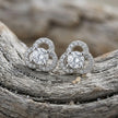 Silver Flower Circle Diamond 925 Sterling Silver Stud Earrings for Women________________________________________