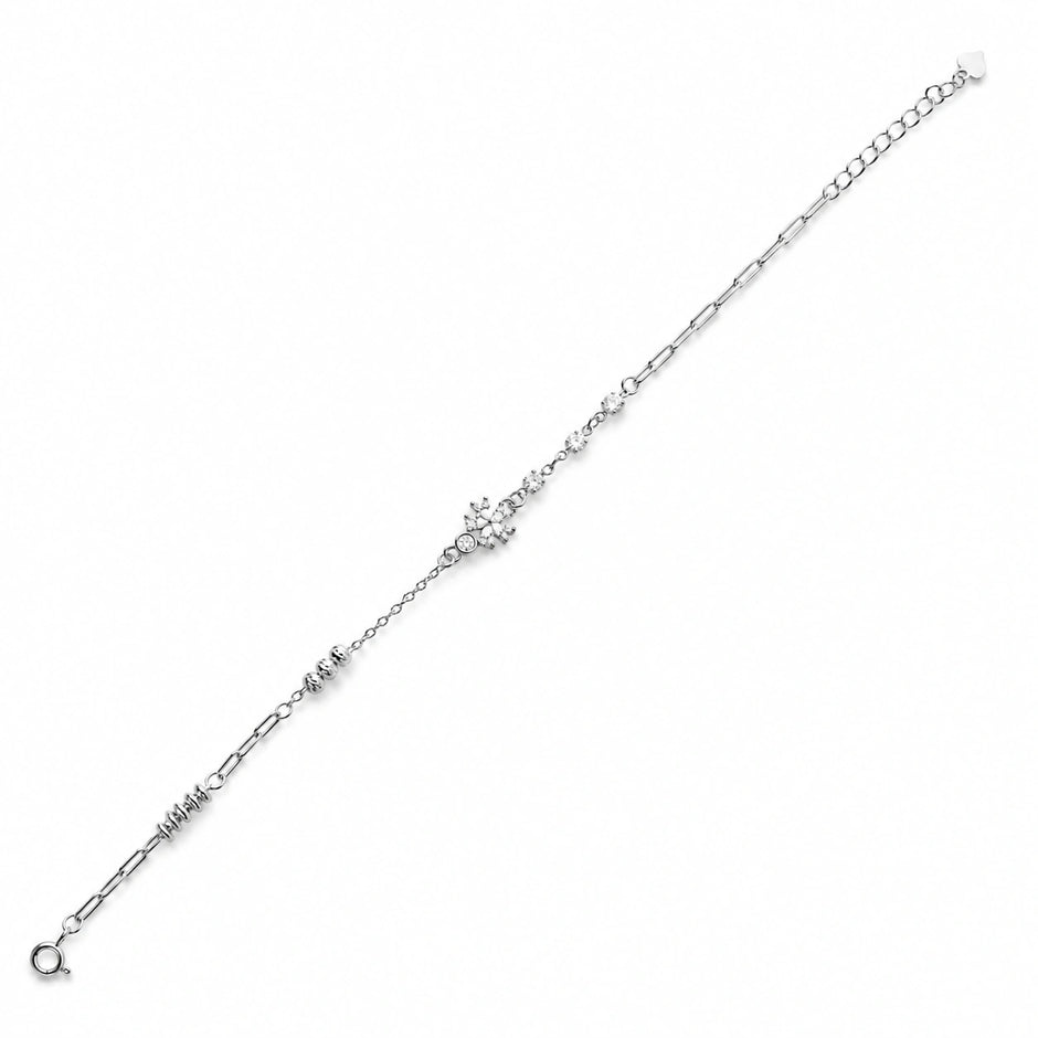Silver 925 sterling silver flower bracelet for women