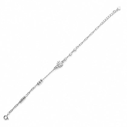 Silver 925 sterling silver flower bracelet for women