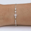 Silver 925 sterling silver flower bracelet for women