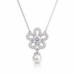 Silver Flower & Teardrop Pendant 925 Sterling Silver Chain for Women