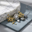 Silver Flower & Teardrop Pendant 925 Sterling Silver Chain for Women