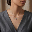 Silver Flower & Teardrop Pendant 925 Sterling Silver Chain for Women